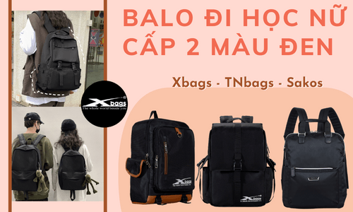 balo đi học nữ cấp 2 màu đen balo đi học nữ cấp 2 màu đen