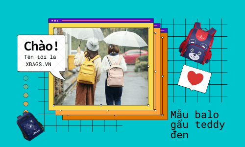 balo gấu teddy đen balo gấu teddy đen